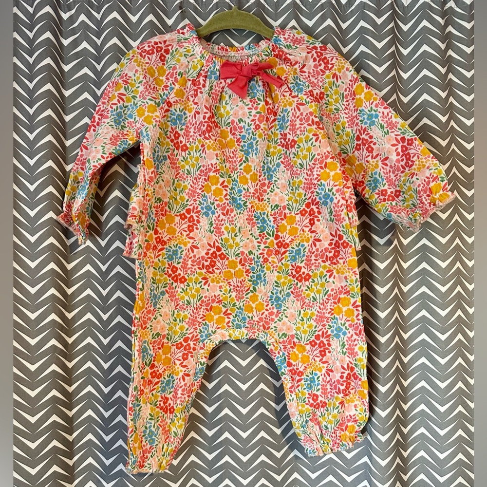 NWT Mud Pie | Girls Rainbow Floral One Piece, size 3-6m